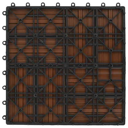 11 pcs Decking Tiles WPC 30x30 cm 1 sqm Brown