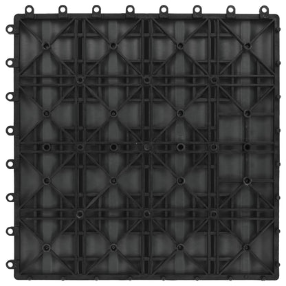 11 pcs Decking Tiles Deep Embossed WPC 30x30 cm 1 sqm Black