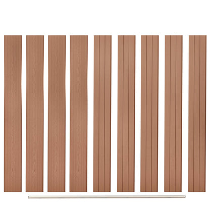 Replacement Fence Boards 9 pcs WPC 170 cm Brown