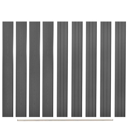 Replacement Fence Boards 9 pcs WPC 170 cm Grey