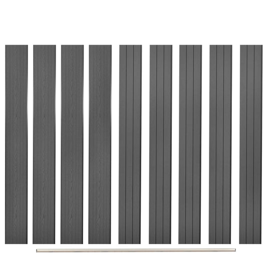 Replacement Fence Boards 9 pcs WPC 170 cm Grey