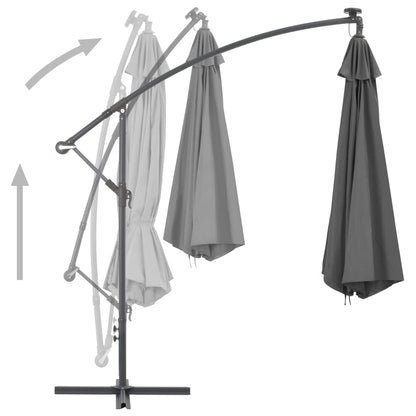 Cantilever Garden Parasol with Steel Pole 300 cm Anthracite