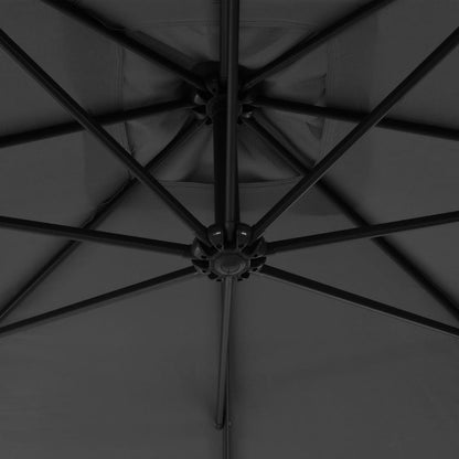 Cantilever Garden Parasol with Steel Pole 300 cm Anthracite