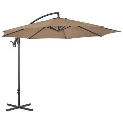 Cantilever Garden Parasol with Steel Pole 300 cm Taupe