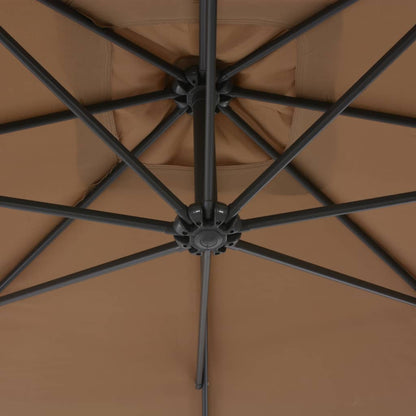 Cantilever Garden Parasol with Steel Pole 300 cm Taupe