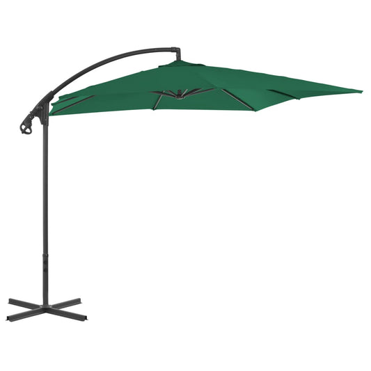 Cantilever Garden Parasol with Steel Pole 250x250 cm Green
