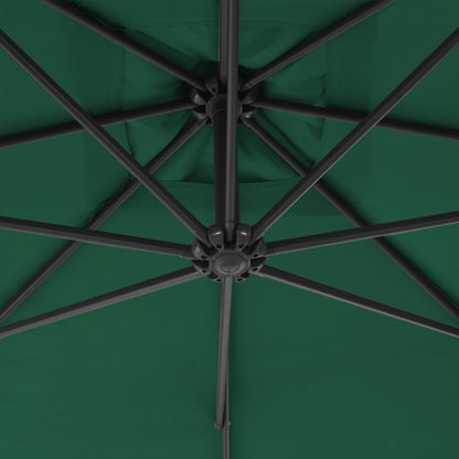 Cantilever Garden Parasol with Steel Pole 250x250 cm Green