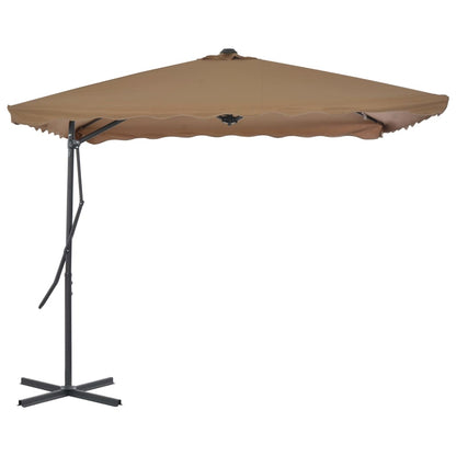 Garden Parasol with Steel Pole 250x250 cm Taupe