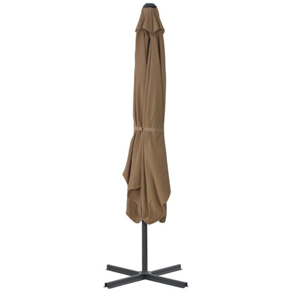Garden Parasol with Steel Pole 250x250 cm Taupe