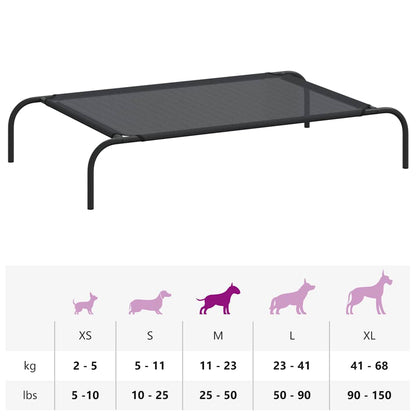 Elevated Dog Bed Black L Textilene