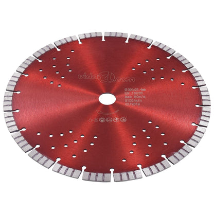 Diamond Cutting Disc with Turbo and Holes Steel 300 mm