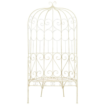 Garden Bench 95 cm Iron Antique White