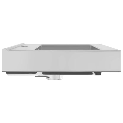 Wash Basin with Overflow 60x46x16 cm Ceramic Silver
