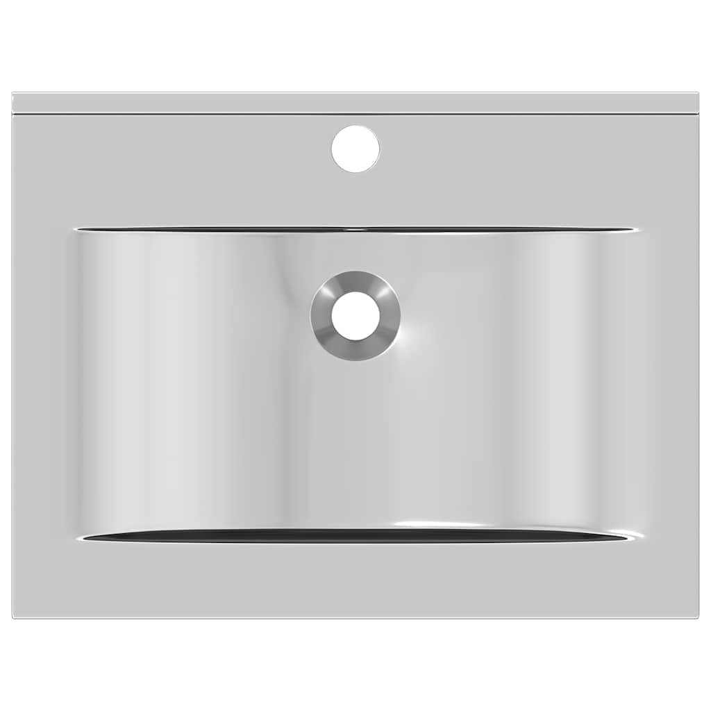 Wash Basin with Overflow 60x46x16 cm Ceramic Silver