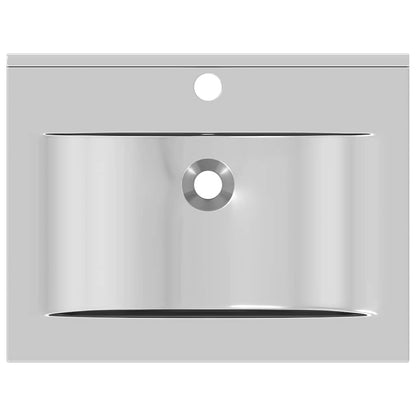 Wash Basin with Overflow 60x46x16 cm Ceramic Silver