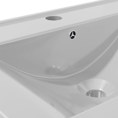 Wash Basin with Overflow 60x46x16 cm Ceramic Silver