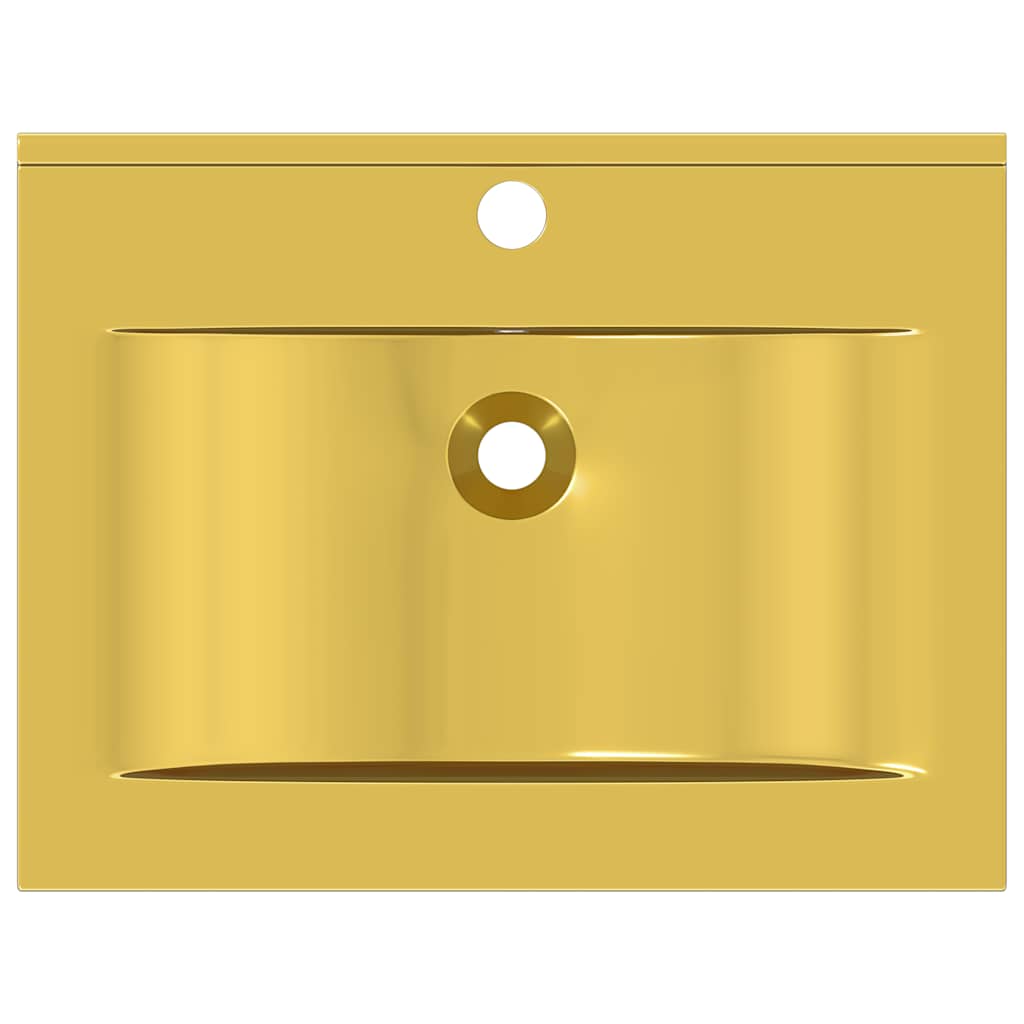 Wash Basin with Overflow 60x46x16 cm Ceramic Gold