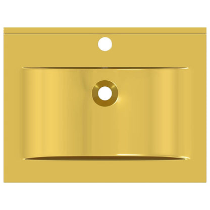 Wash Basin with Overflow 60x46x16 cm Ceramic Gold
