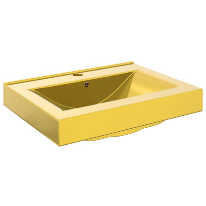Wash Basin with Overflow 60x46x16 cm Ceramic Gold