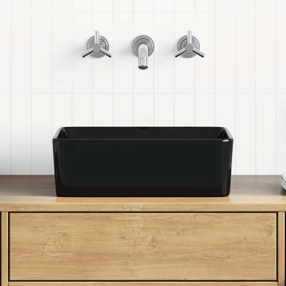 Wash Basin 40x30x13 cm Ceramic Black