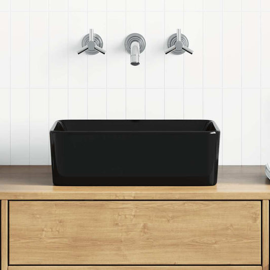 Wash Basin 40x30x13 cm Ceramic Black