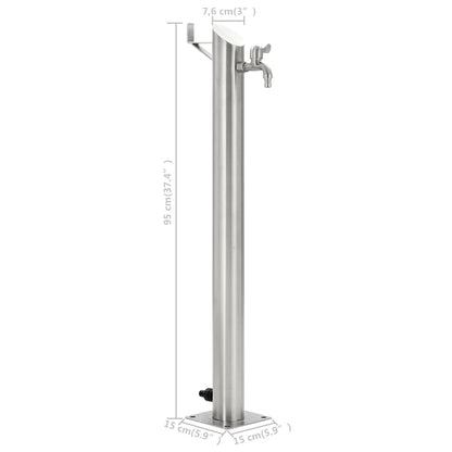 Garden Water Column Stainless Steel Round 95 cm