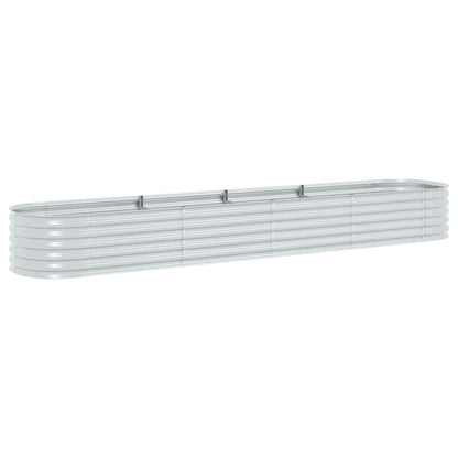 Garden Raised Bed 400x80x44 cm Galvanised Steel Silver