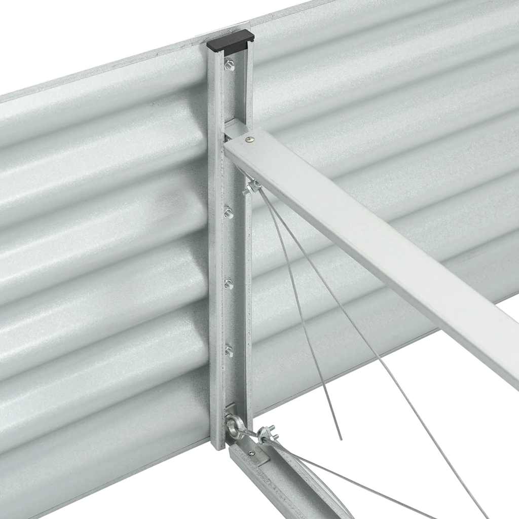Garden Raised Bed 400x80x44 cm Galvanised Steel Silver