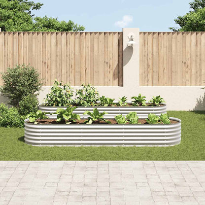 Garden Raised Bed 320x80x44 cm Galvanised Steel Silver