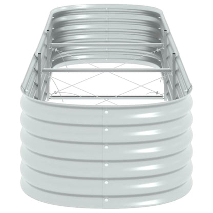 Garden Raised Bed 320x80x44 cm Galvanised Steel Silver