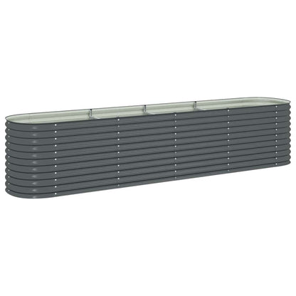 Garden Raised Bed 400x80x81 cm Galvanised Steel Grey