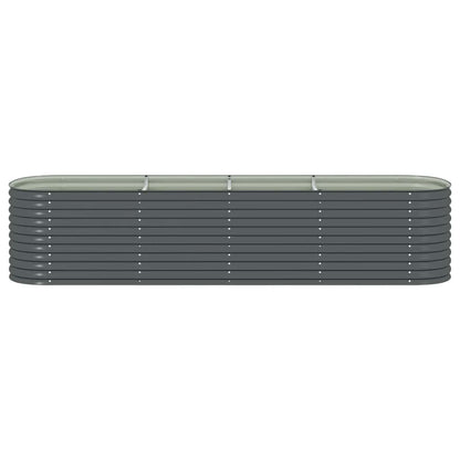 Garden Raised Bed 400x80x81 cm Galvanised Steel Grey