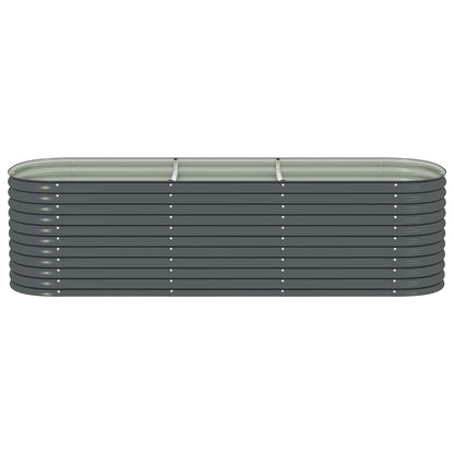 Garden Raised Bed 320x80x81 cm Galvanised Steel Grey