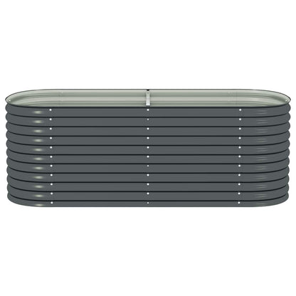 Garden Raised Bed 240x80x81 cm Galvanised Steel Grey