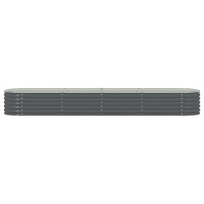 Garden Raised Bed 400x80x44 cm Galvanised Steel Grey