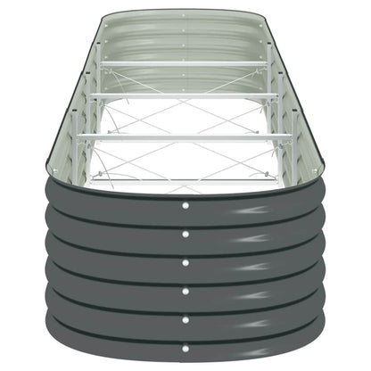 Garden Raised Bed 400x80x44 cm Galvanised Steel Grey
