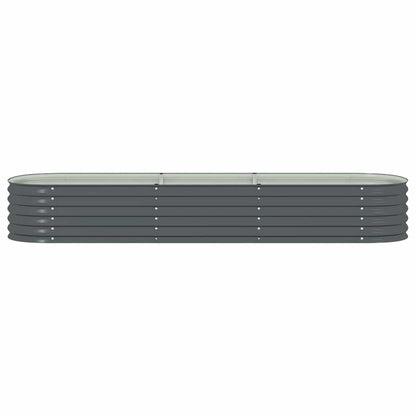 Garden Raised Bed 320x80x44 cm Galvanised Steel Grey
