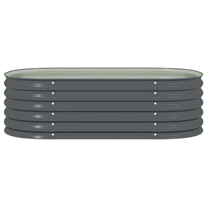 Garden Raised Bed 160x80x44 cm Galvanised Steel Grey