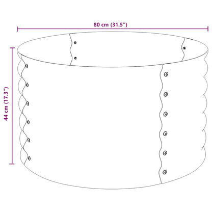 Garden Raised Bed 80x80x44 cm Galvanised Steel Grey