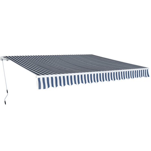 Folding Awning Manual Operated 400 cm Blue/White