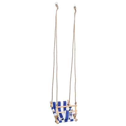 Baby Swing with Safety Belt Cotton Wood Blue