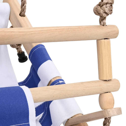 Baby Swing with Safety Belt Cotton Wood Blue