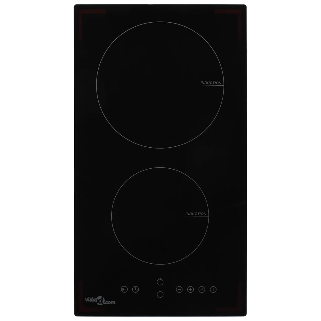 Induction Hob with 2 Burners Touch Control Glass 3500 W