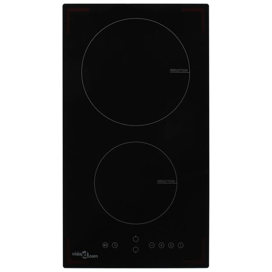 Induction Hob with 2 Burners Touch Control Glass 3500 W