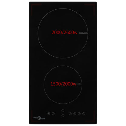 Induction Hob with 2 Burners Touch Control Glass 3500 W