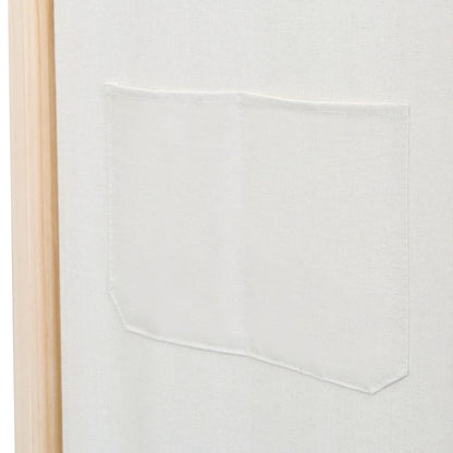 6-Panel Room Divider Cream 240x170x4 cm Fabric