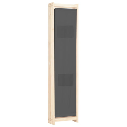 5-Panel Room Divider Grey 200x170x4 cm Fabric