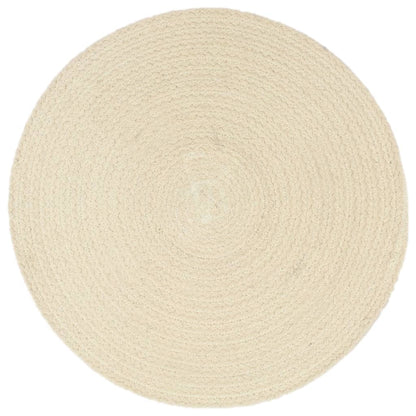 Placemats 6 pcs Plain Natural 38 cm Round Cotton