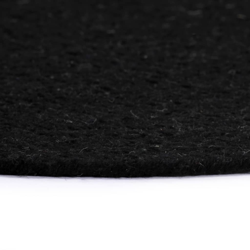 Placemats 6 pcs Plain Black 38 cm Round Cotton