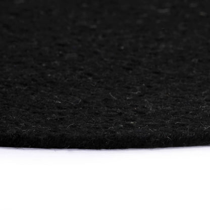 Placemats 6 pcs Plain Black 38 cm Round Cotton